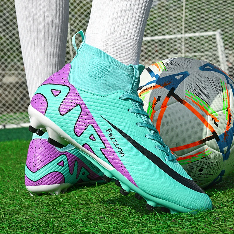 New Outdoor Football Boots Men Breathable FG Long Spikes Breathable Soccer Shoes Ultralight High-quality Grass Cleats Training