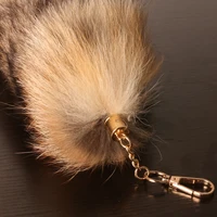 40Cm Fox Wolf Fur Tail Keychains For Women Men Faux Fur Pompom Pendant Keyring Bag Charm Car Key Chain Rings Handbag Accessories 2