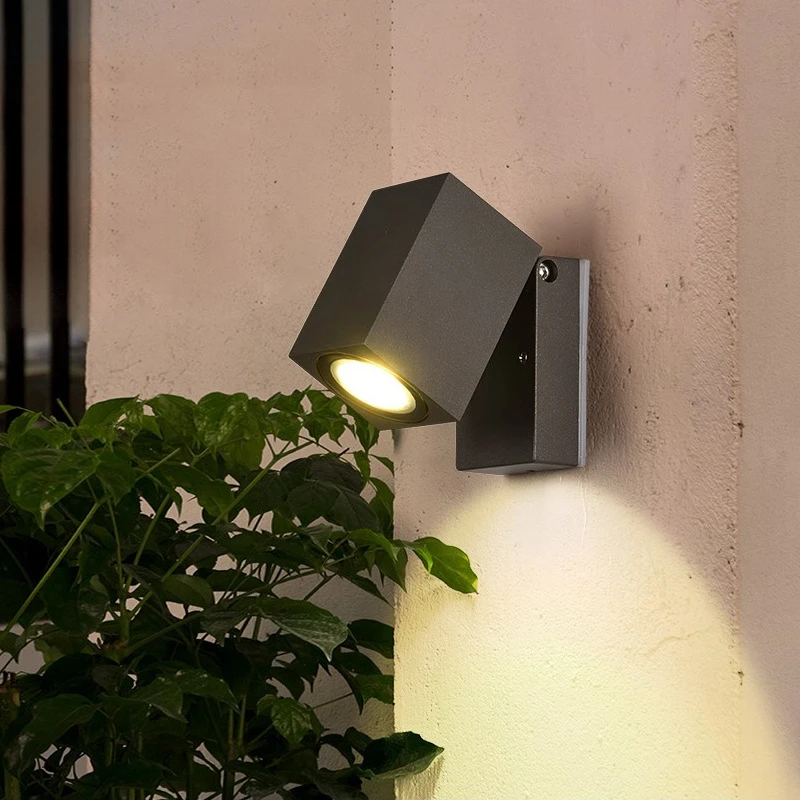 Wall Light Outdoor Porch Light Outdoor Folding LED Wall Lamp IP65 Waterproof Garden Porch Light GU10 COB Courtyard Exterior Wall Sconce Lighting Fixture 5W