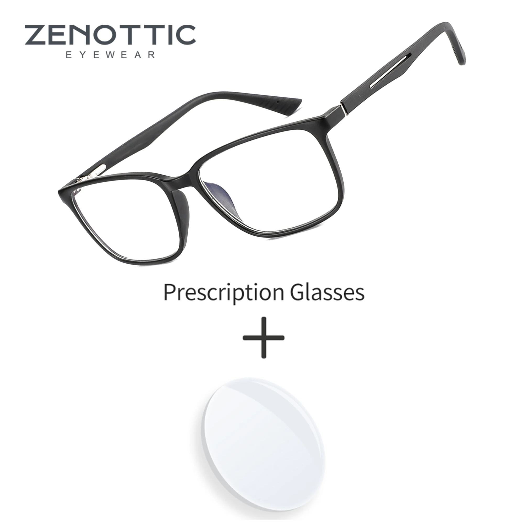 ZENOTTIC Fashion Square Prescription Glasses Anti Blue Light/Photochromic/Myopia/Hyperopia/Progressive Eyeglasses Unisex myopia eyeglasses