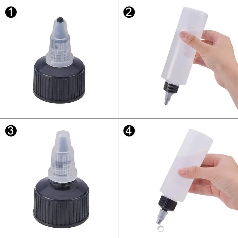 12 Pack 4 Ounce Plastic Squeeze Dispensing Bottles with Black Twist Cap Nozzle for Liquid Crafts Art Glue Multi Purpose