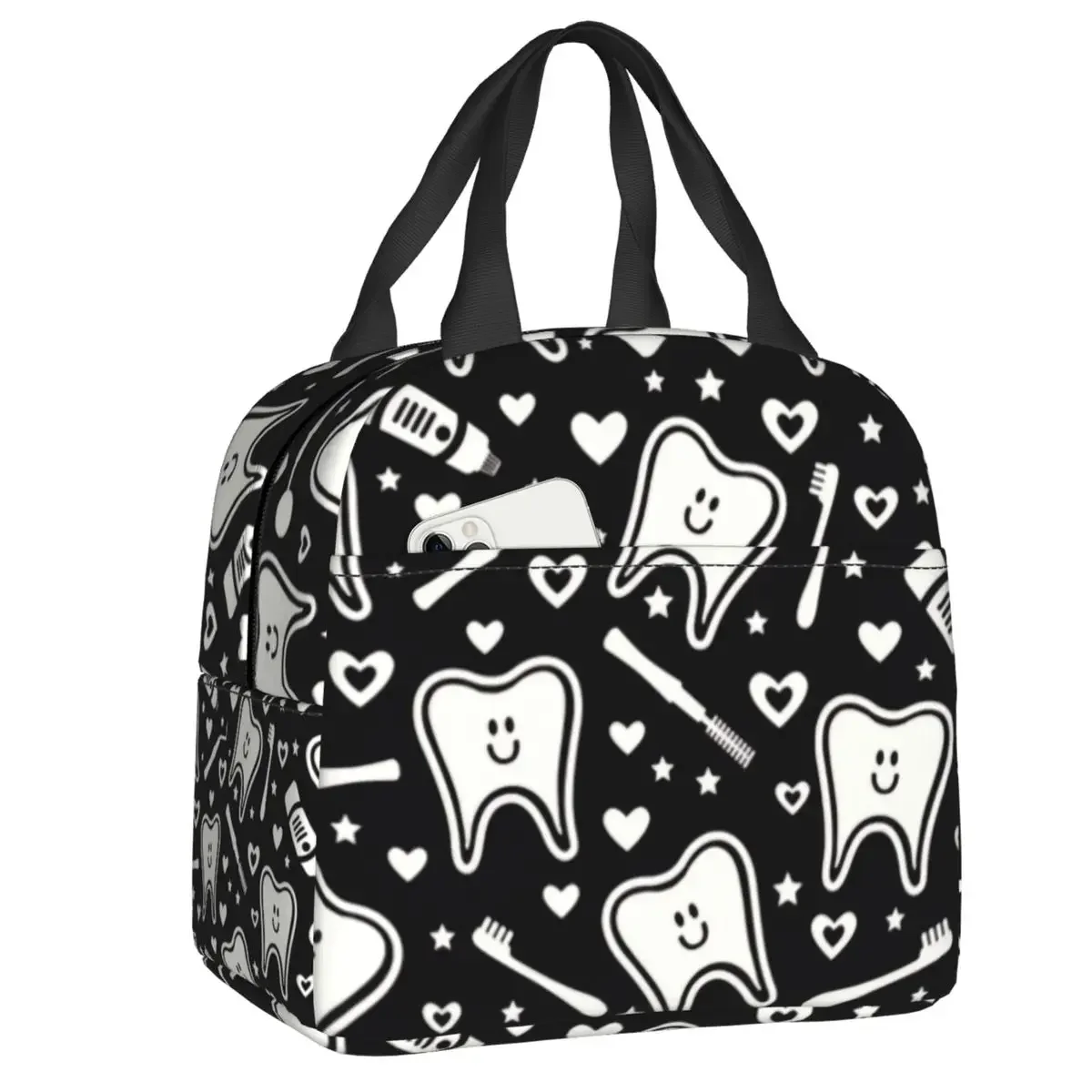 

Ланч-боксы зубчатые многоразовые для мужчин и женщин, Термоизолирующая Сумочка для зубов для дантистов, детский школьный ранец