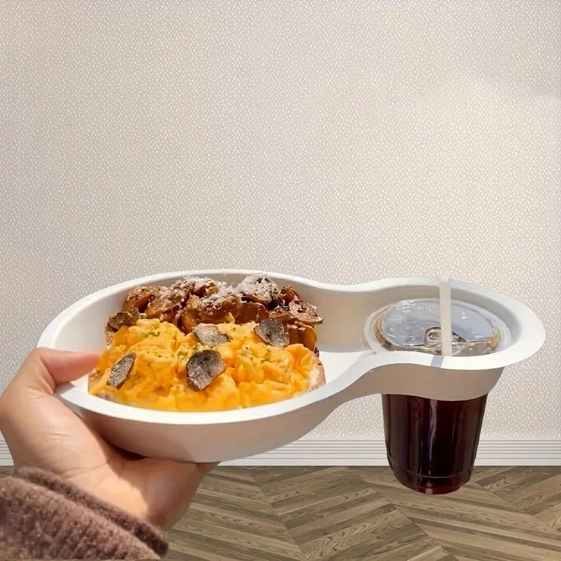 50/60pcs Disposable Hot Dog Food Trays with Dual Compartments and Beverage Cup Holder, ... - SKU DHDF1735 - UGI Packaging