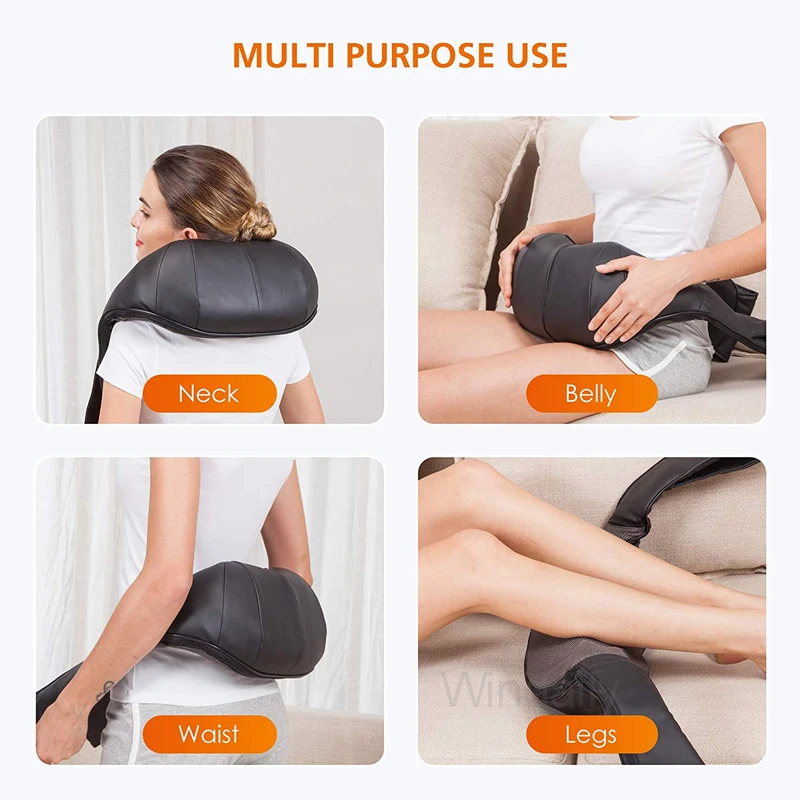 Naipo Shiatsu Back and Neck Massager with Heat Deep Kneading Massage for  Neck, Back, Shoulder, Foot and Legs, Use at Home, Car, Office 