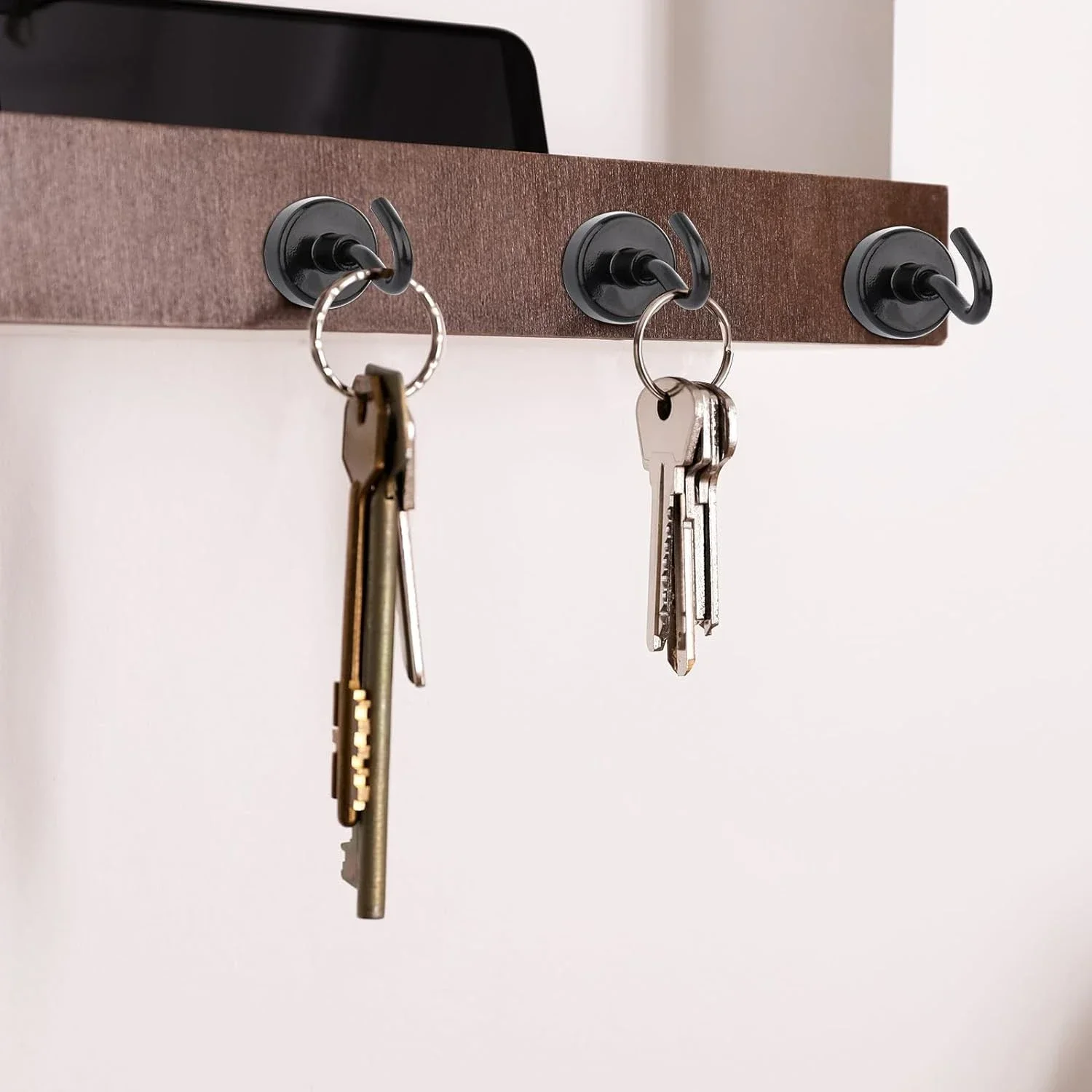 Strong Magnetic Hooks Wall-mounted Black Magnet Hook Heavy Duty Keys Coat Hanging Hangers Kitchen Fridge Bathroom Storage Holder