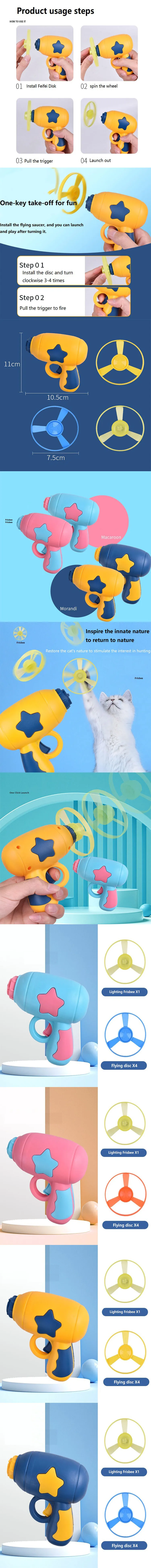 Interactive Cat Training Toy Flying Disc Launcher For Kittens_voghion.com