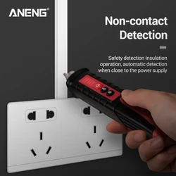 Aneng vd802 não contato ac tensão detector tester medidor led voltímetro com indicador portátil lápis caneta elétrica auto fora