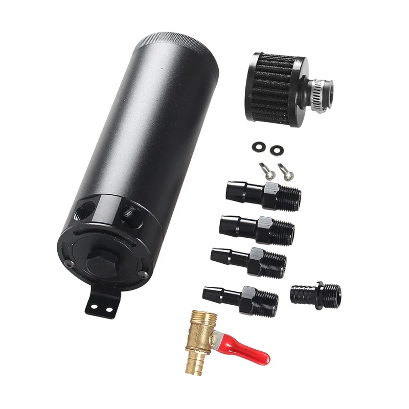 

Billet Baffled Reservoir for Tank 2-Port Catch Can with Filter Engine Air Separa