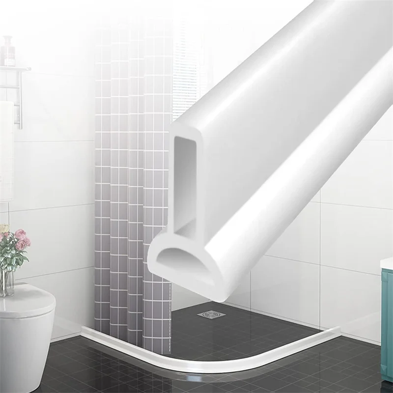 1pcs 1M Bathroom Shower Water Stopper Dam Barrier Seal Strip PVC Self-adhesive Practical Accessories shower stopper