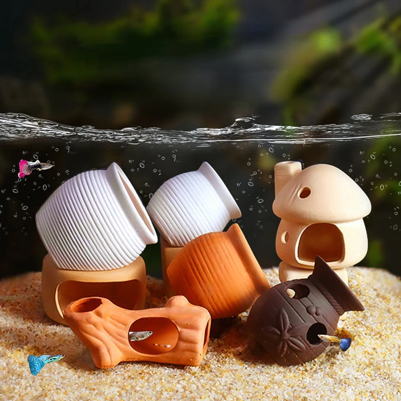 Aquarium Accessories Decorations Ceramic Mushroom House Aquarium