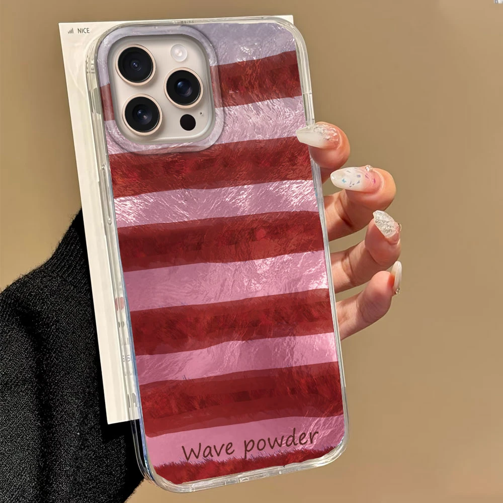 Color Striped Minimalist Couple Phone Case Cover