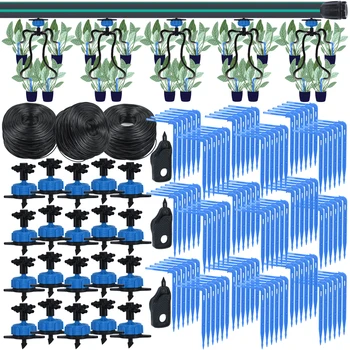 KESLA 10-100M Irrigation Watering System Kit 4-Way 2-Way 8L Drip Arrow Transmitter Dripper Sprinkler Potted Planting Greenhouse 1