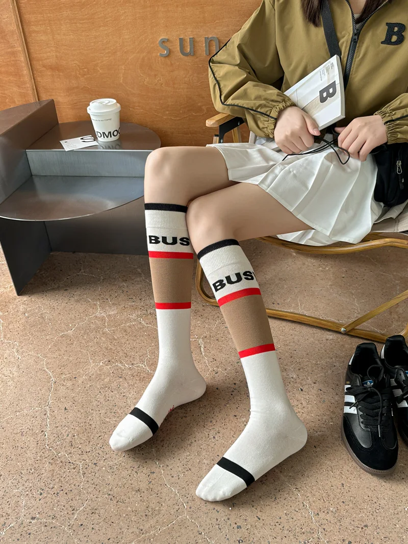 Description Picture 4 of itemWomen's Fashion Personalized Trend ins Network Red Vintage Versatile Korean Edition Socks Long Sleeve Over Knee Socks