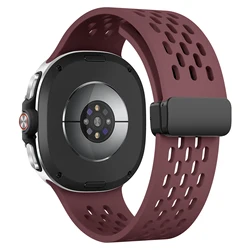 Magnetic Sport Band, Breathable Silicone Bracelet Strap - Galaxy8 classic 46mm (Wine red)