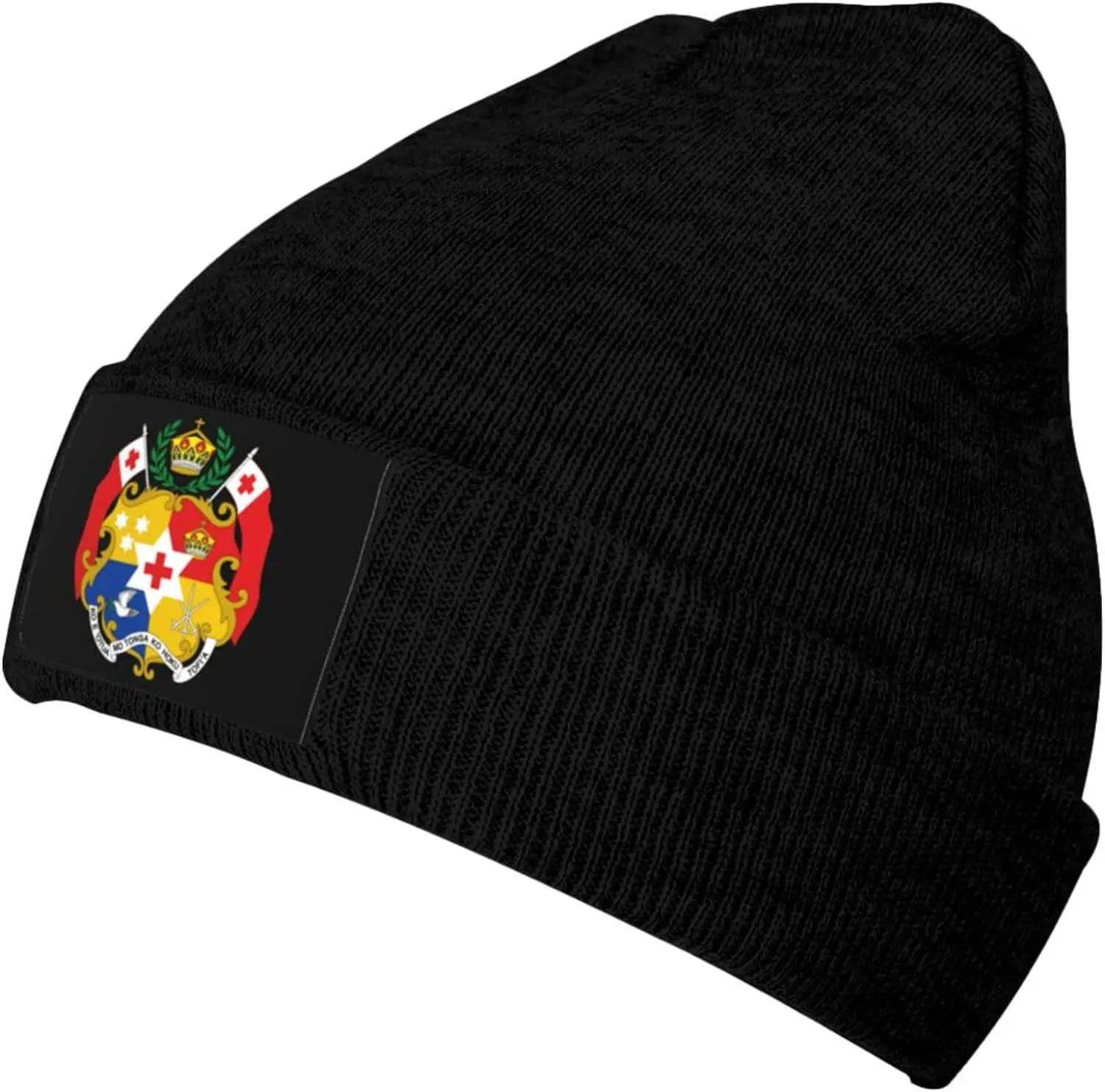 

National Emblem of Tonga Knit Beanie Winter Hats for Men and Women Knitted Cuffed Skull Cap Acrylic Daily Beanie Hat
