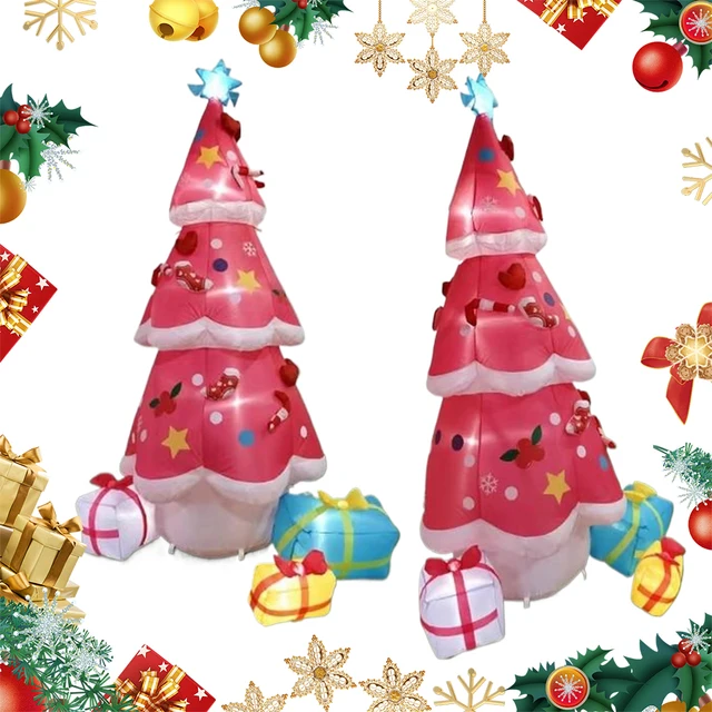 6.9FT Christmas Inflatable Tree Decor with LED Lights Lighted Blow Up Xmas Tree Blow Up Inflatable Tree for Party Holiday Xmas 2