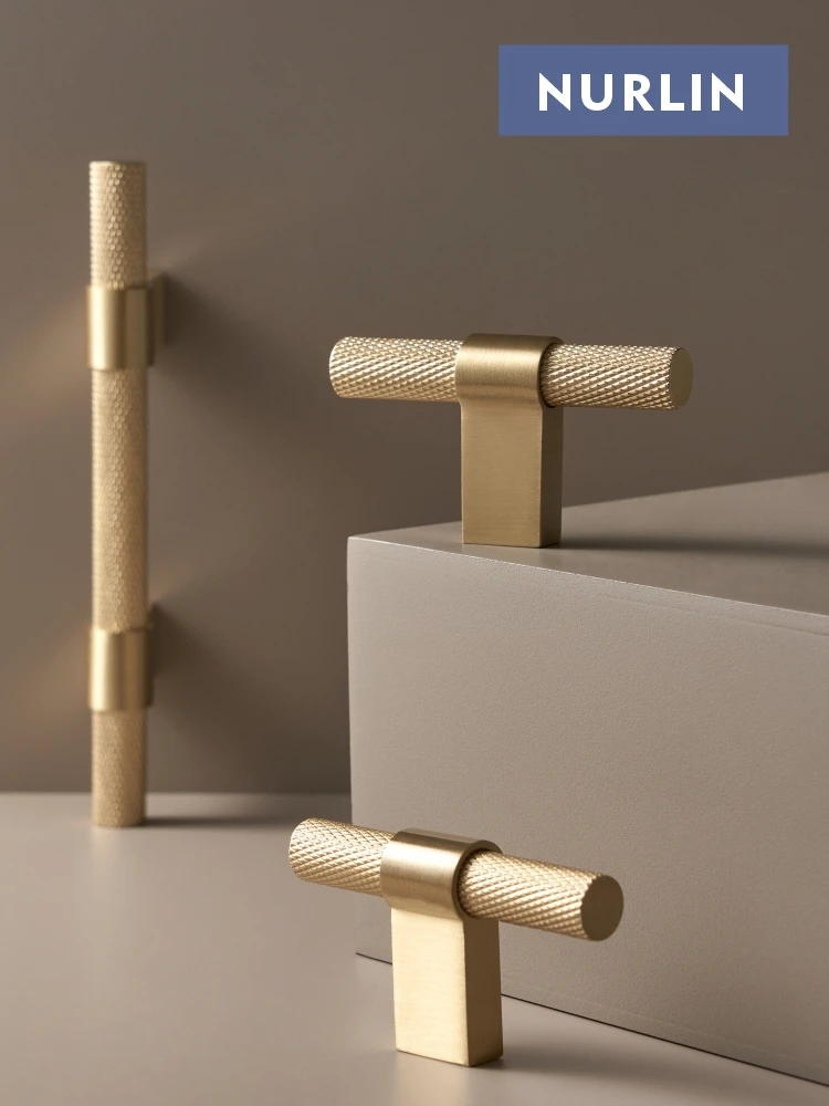 Solid Brass Knurling Patterned Cabinet T-bar Extended Length 40 Inches Kitchen Appliances Dishwashers Refrigerators Pull