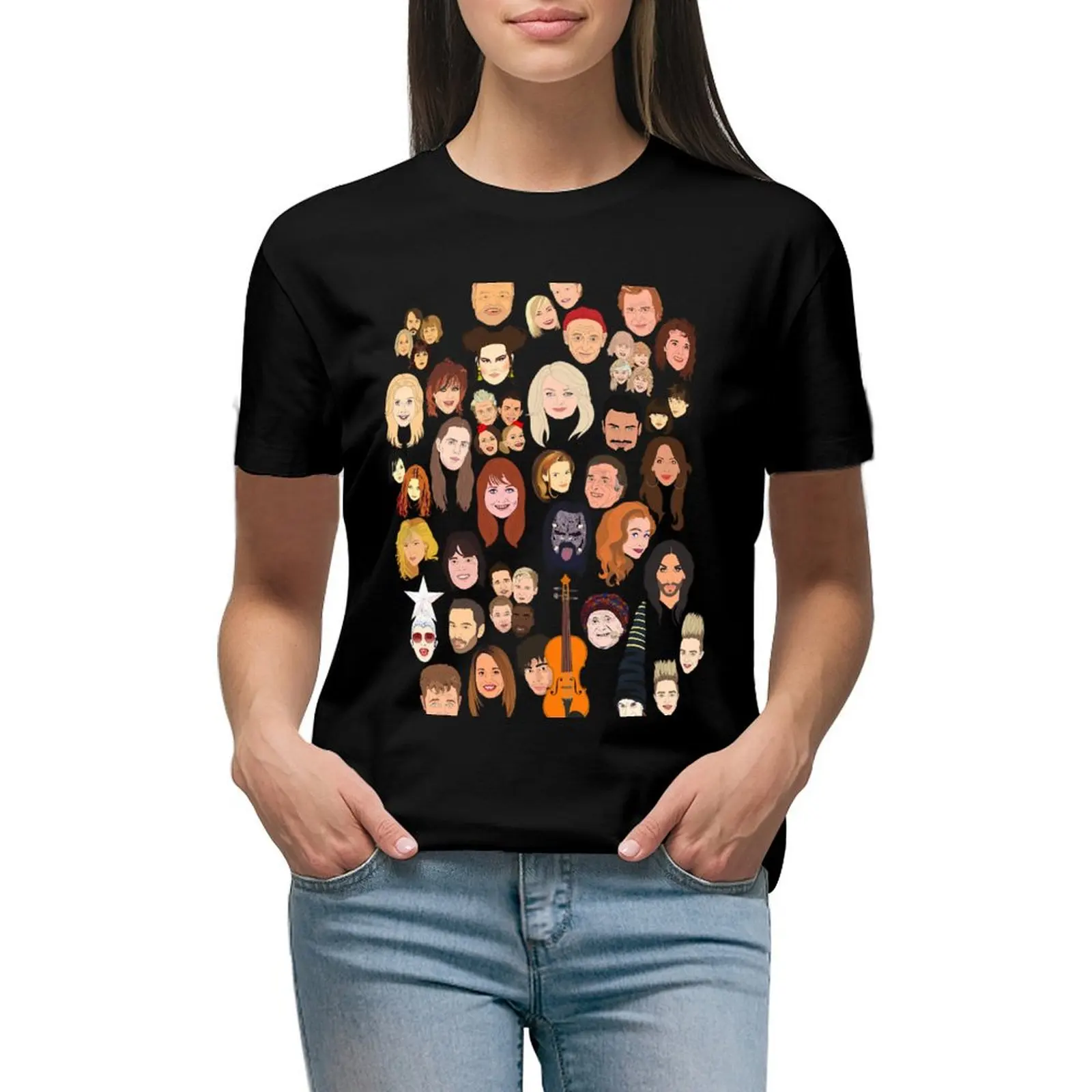 

Icons of the Eurovision Song Contest T-shirt tops summer tops kawaii clothes tshirts for Women