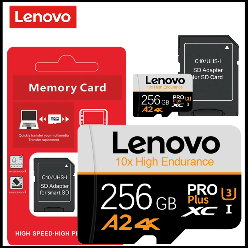 레노버 마이크로 SD 카드 UHS-I 고속 전송 메모리 카드 128GB 256GB 512GB U3 V30 TF 플래시 카드 (카메라, 감시 장치용)