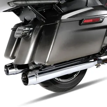 4" Slip-On Dual Exhaust Pipes For Harley Touring Street Electra Glide Road King 2017-2022 Motorcycle