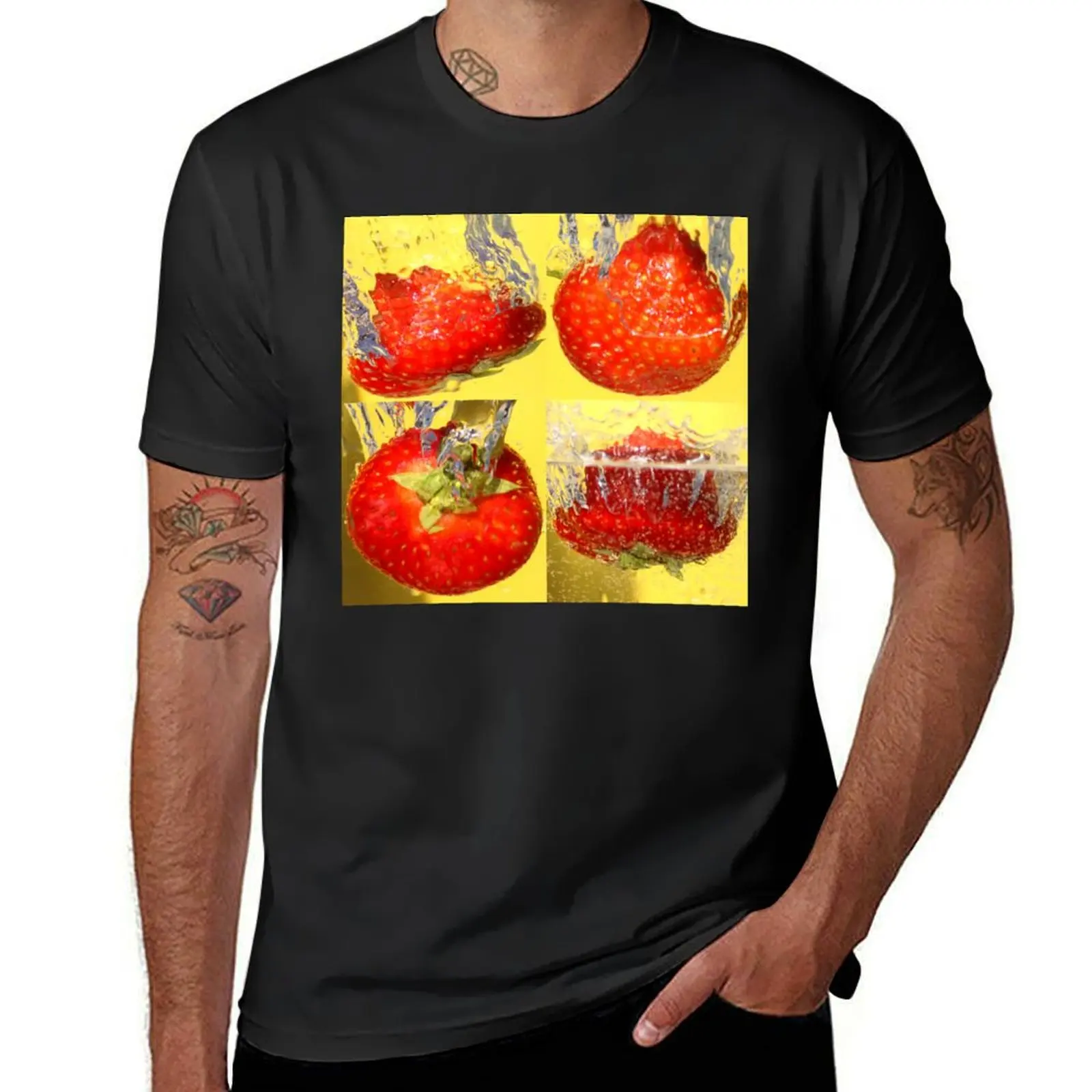 

Strawberry Fruit Montage T-shirt tees customizeds quick-drying t shirts for men cotton