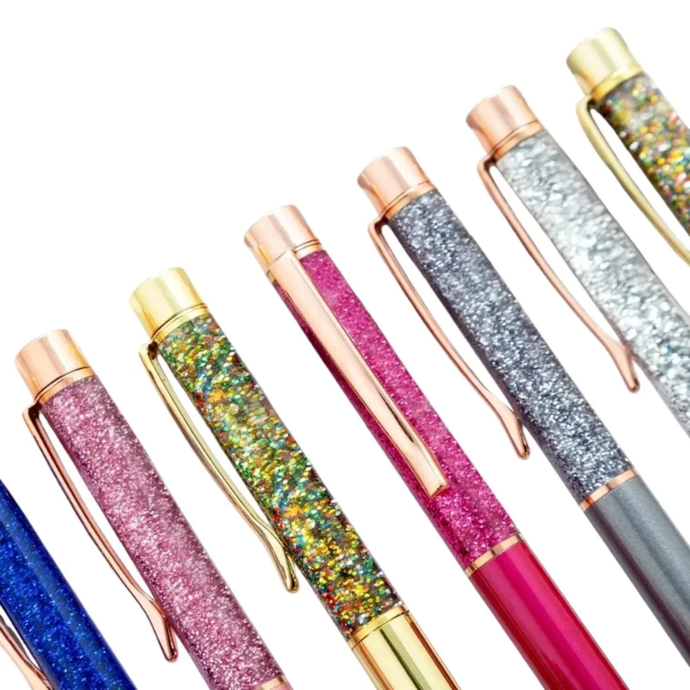 Vibrant Oil Gold Quicksand Luxury Ballpoint Pen - Premium Rotating Metal Design, 1.0mm Tip for School and Office Use