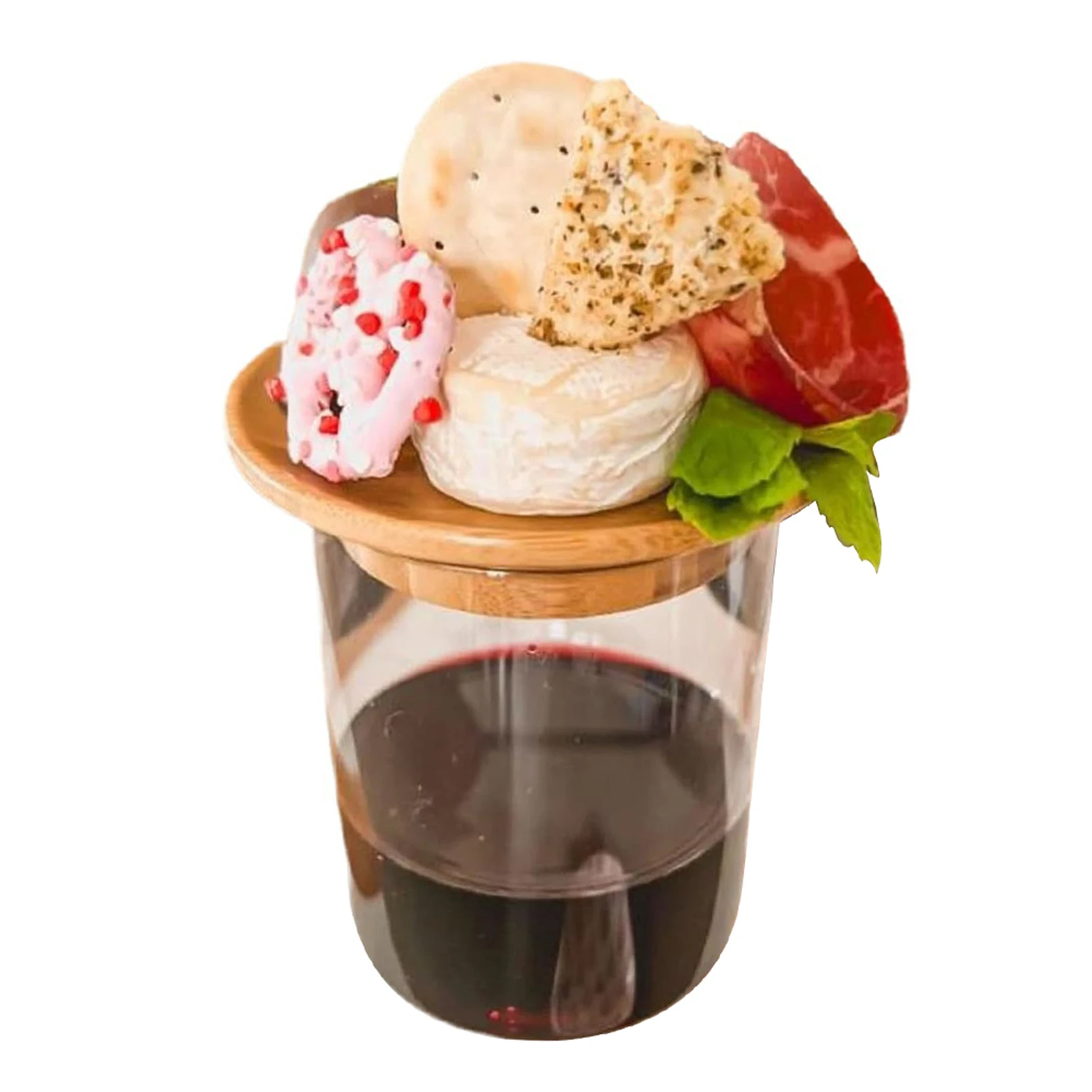4Pcs/6Pcs Wine Glass Charcuterie Topper Wooden Cheese Board Set Wine Glass Coasters Board Toppers For Cheese Crackers