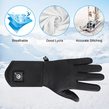Savior Heat Electric Heated Glove Liners for Men Women Rechargeable Battery Heating Riding Ski Snowboarding Cycling Thin Gloves 4