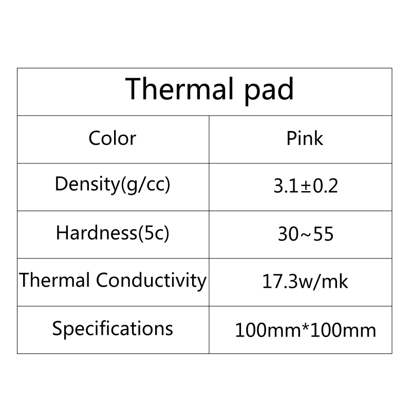 노트북 방열판/GPU/CPU/LED Co용 100x100mm 실리콘 열 패드용 652F 17.3