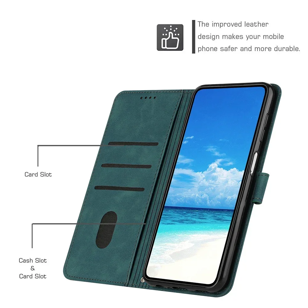 Leather Flip Wallet Case with Card Holder and Stand Cover