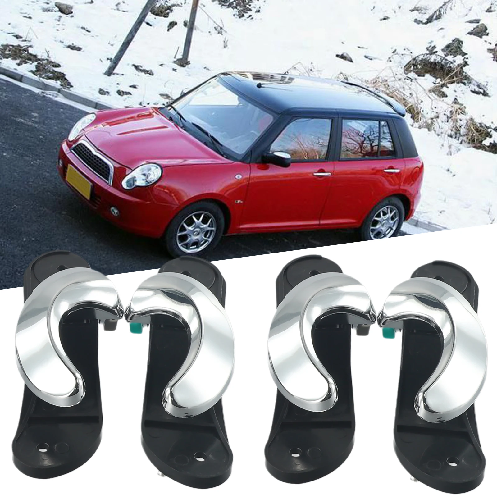 Lifan 320 자동차 인테리어 문짝 핸들, 전면 후면 인테리어 문짝 핸들, 블랙 문짝 패널 풀 트림 커버, 4 개