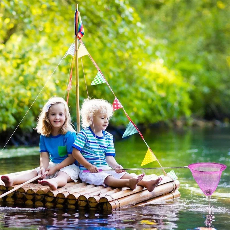 Description Picture 2 of itemStainless Steel Dip Net Fishing Nets Pocket Fish Dip Net Poles Fishing Telescopic Pole Net Butterfly Net Head Fishing Gear