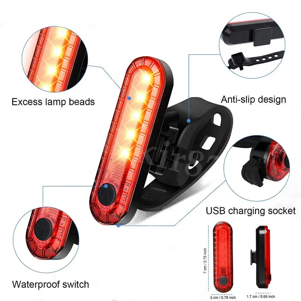 Waterproof LED USB Taillight for Cycling Safety