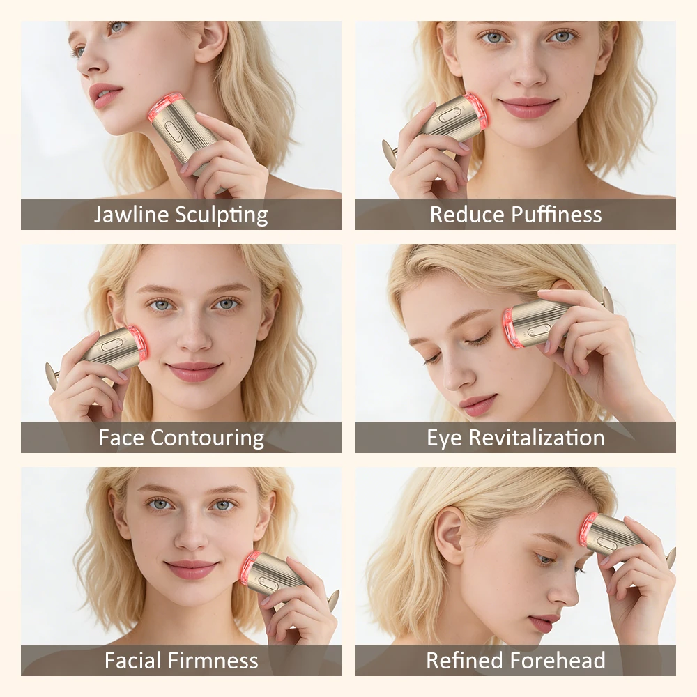 EMS Facial Beauty Device 4 Colors LED Light Therapy Skin Tightening Face Lifting Massager Vacuum Negative Pressure Face Sucker