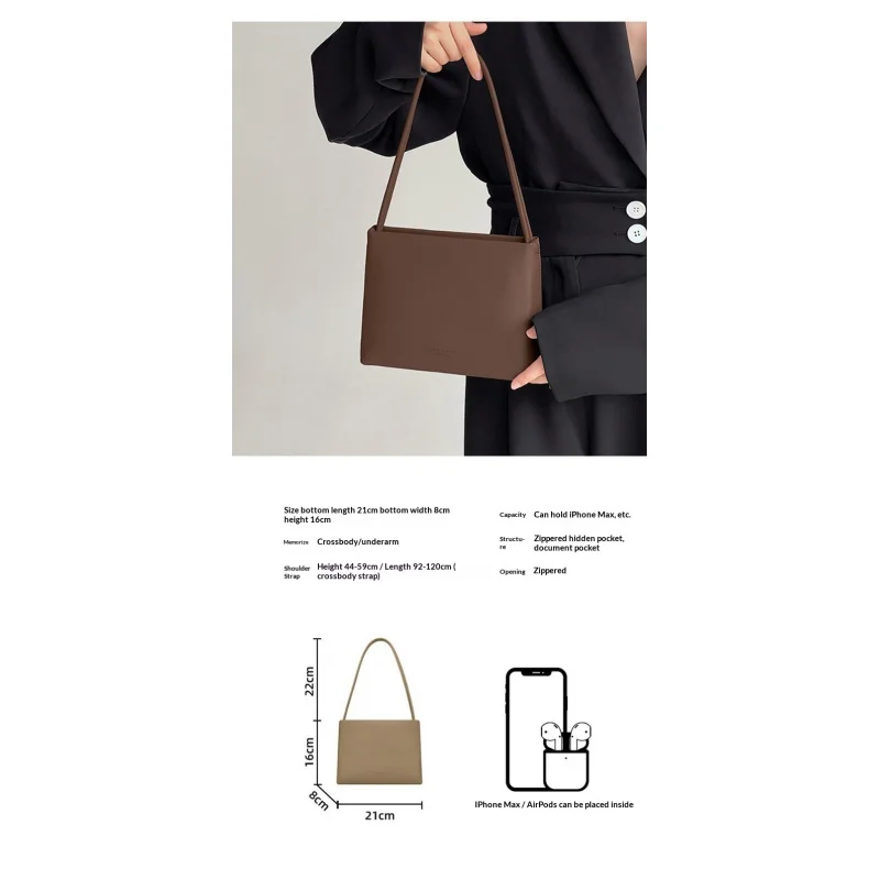 Elegant French style armpit bag, women's shoulder bag, small design, multifunctional handbag