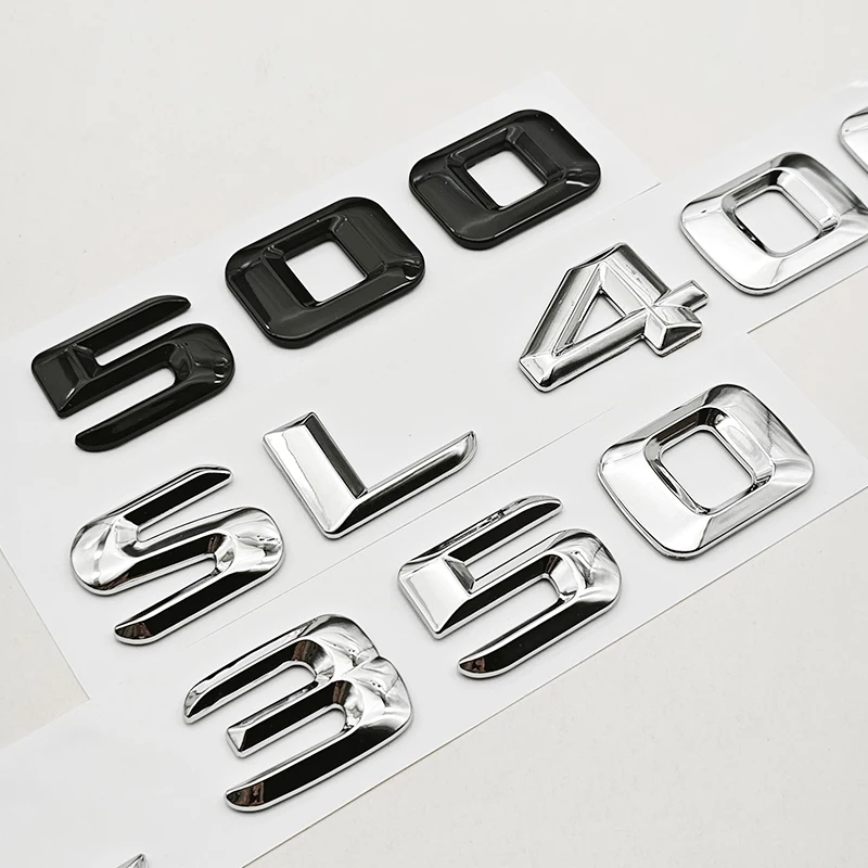 3D ABS 자동차 레터 배지 스티커 리어 트렁크 로고 SL350 SL400 SL500 엠블럼 메르세데스 벤츠 SL350 SL400 SL500 R230 R231 R129용