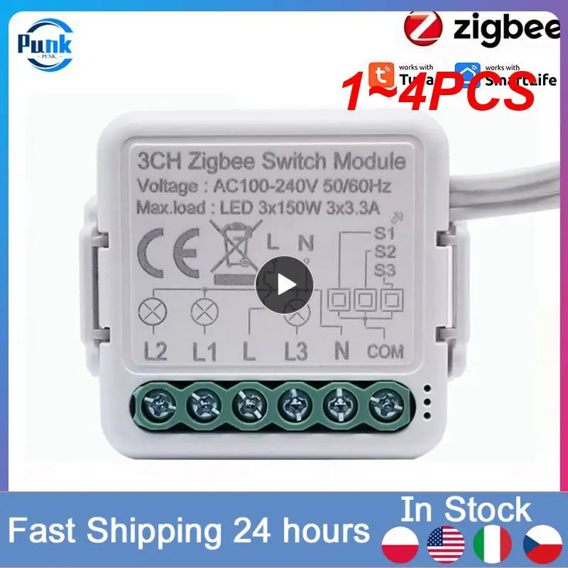 

1~4PCS Tuya Smart 3.0 Switch Module 10A Smart Home Breaker 1 2 3 4 Gang Supports 2 Way Control Works with Alexa