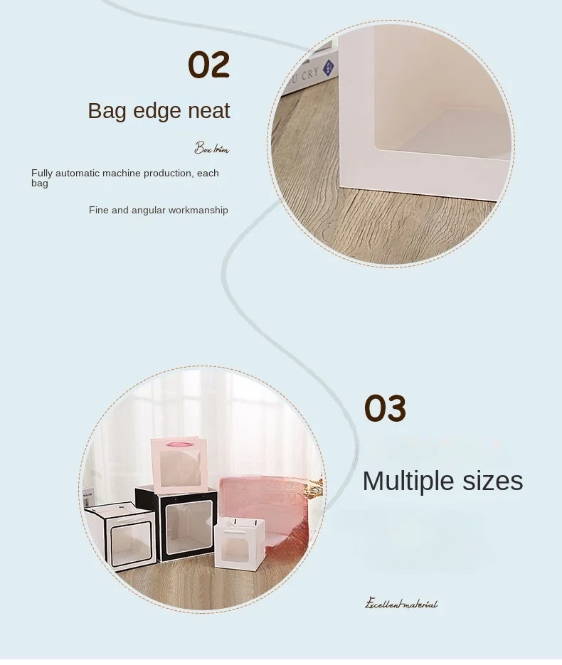 Creative Flower Tote Bag Portable Foldable Gift Box with Transparent Window, Elegant Pr... - SKU PPB02029 - UGI Packaging