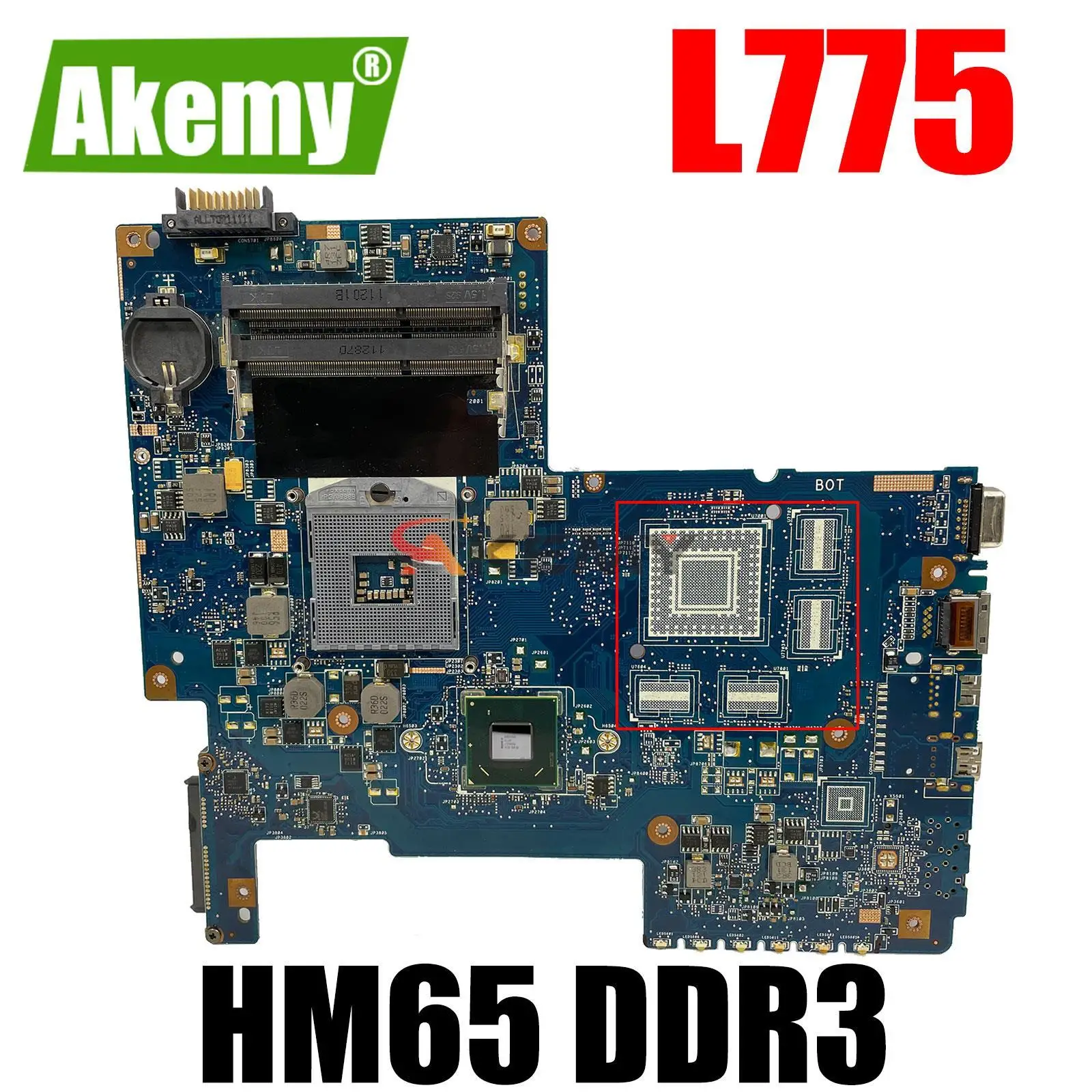 

AKEMY H000032380 for TOSHIBA Satellite L770 L775 Laptop Motherboard HM65 PGA 988B DDR3 Notebook Mainboard