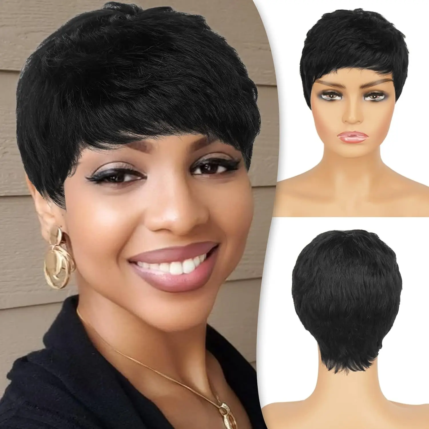 Captivating Short Black Wig Moment Collection Captivating Short Black Wig Moment Collection