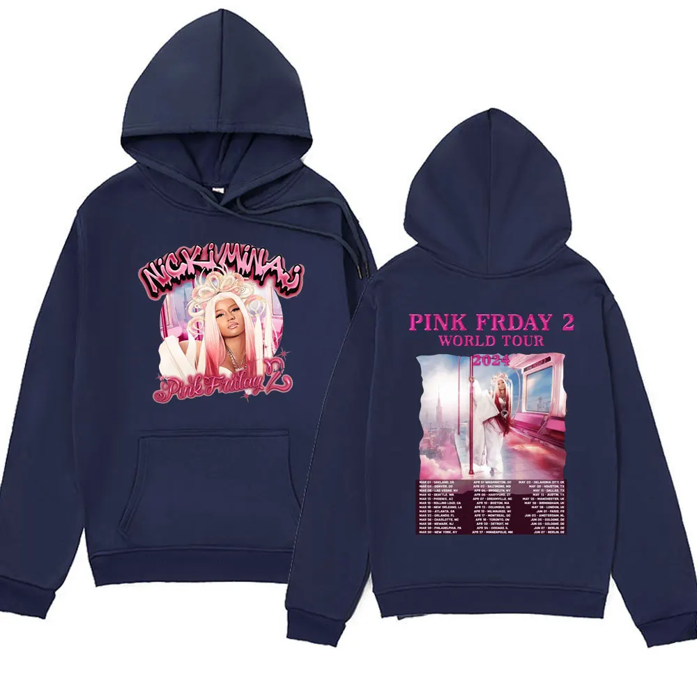Rapper Nicki Minaj Pink Friday Graphic Print Hoodie Male Autumn Winter Fashion Hip Hop Oversized Sweatshirts Men Women's Hoodies