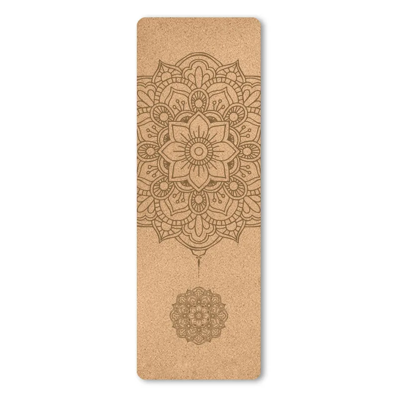 Esterilla de Yoga con estampado de TPE, de corcho Natural, antideslizante,  absorbente de sudor, para el hogar, Fitness, gimnasia, Pilates, con bolsa,  4mm - AliExpress