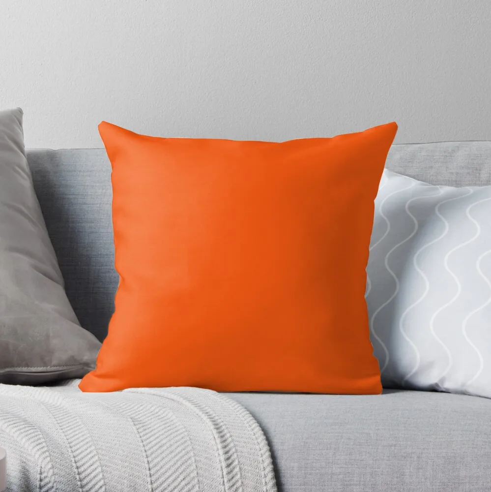 

SOLID PLAIN INTERNATIONAL ORANGE -OVER 100 SHADES OF ORANGE ON OZCUSHIONS Throw Pillow Cushions For Decorative Sofa Cushions