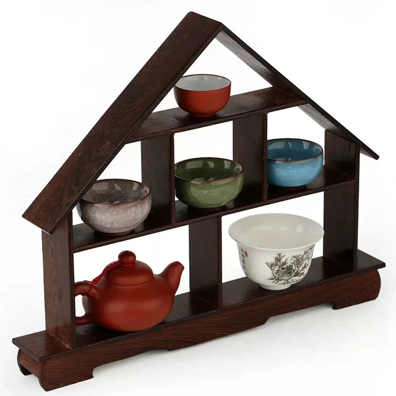 Small Statue Display Frame, Solid Wood Tea Set Display Frame, Handicraft Display Frame, Storage Frame