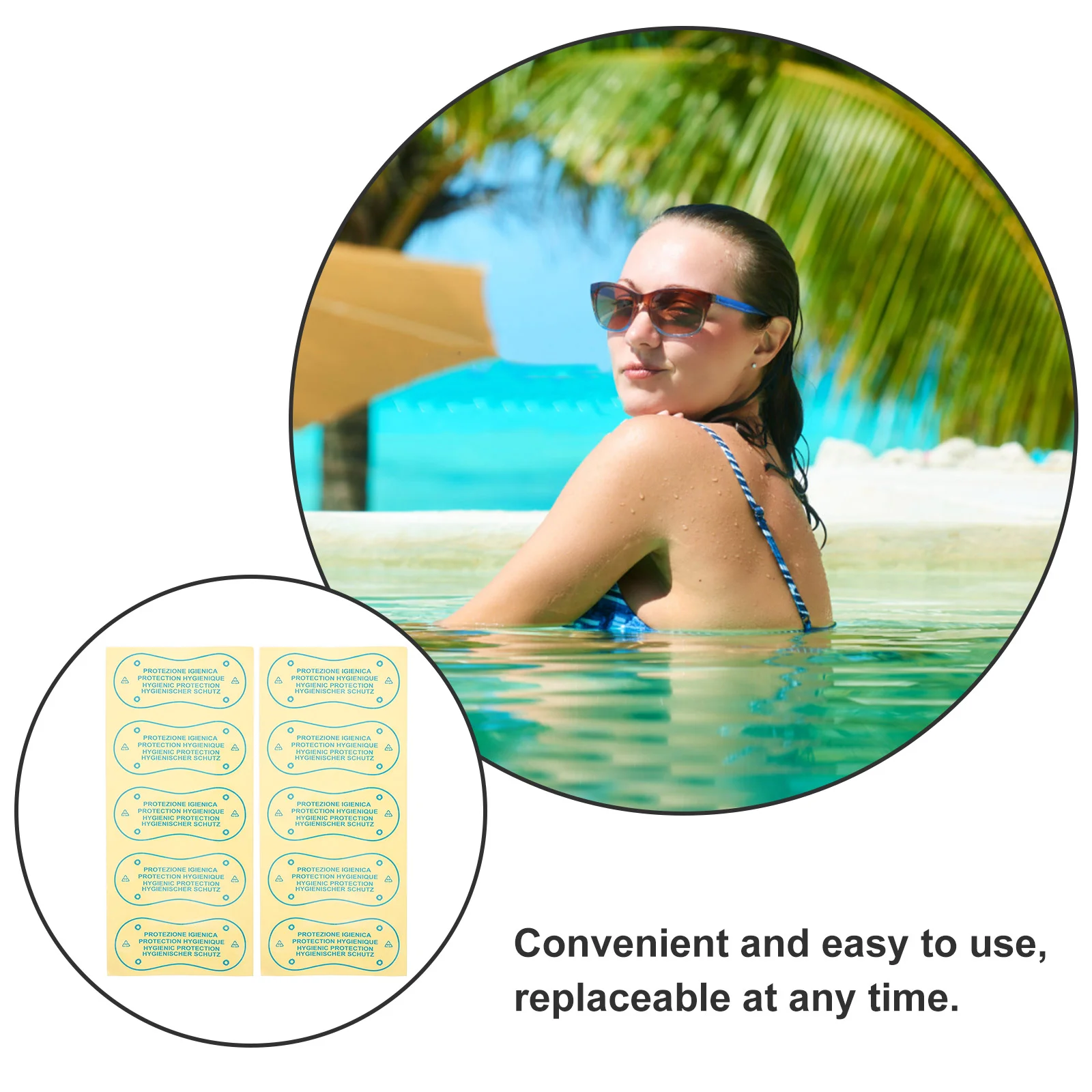 100 Pcs Women's Swimsuits Sanitary Pants Swimming Private Stickers Panty Liners Thong Patch Panties Cloth for Blue Miss