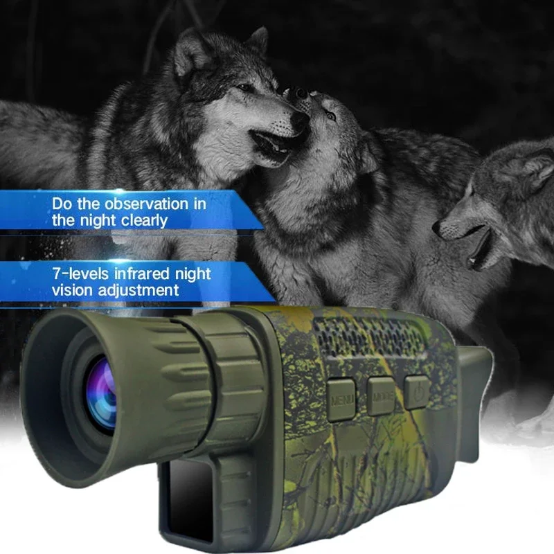 NV1000 Night Vision Monocular Infrared Night Vision Camera 9 Languages 5X Digital Zoom 200M Full Dark Viewing Distance for Hunt