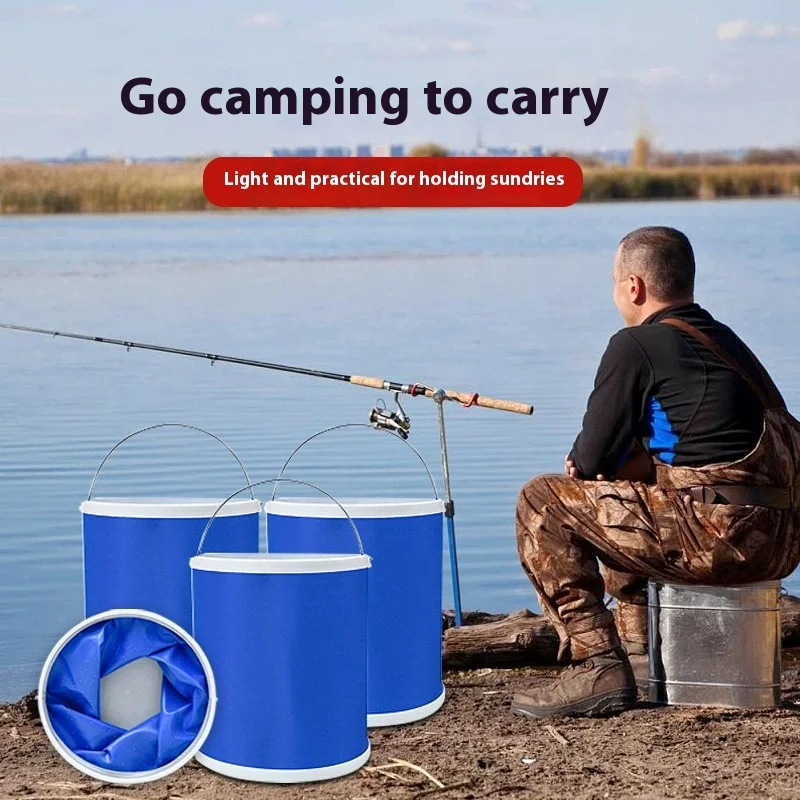 Portable Folding Car Water Bucket Versatile for Outdoor Barbecuing Fishing and Car Washing Easy to Store