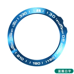 Premium Solid Stainless Steel Replacement Bezel Ring - Aftermarket Bezel Insert Accessories - Fenix 5X (A blue - white)