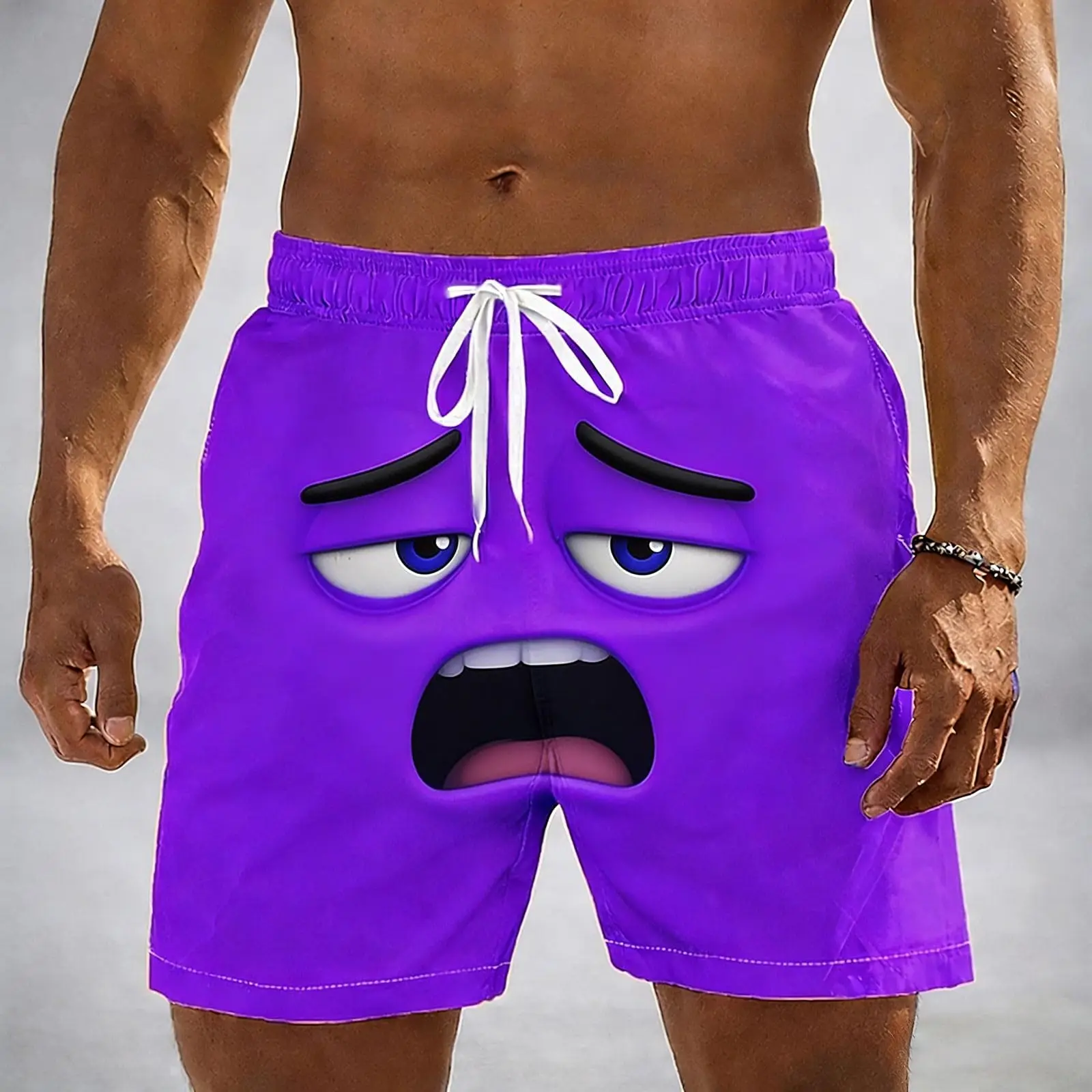 Men'S Fun Beach Shorts Quick-Drying Drawstring Swimming Shorts Elastic Pocket Sports Shorts Beach Swim Trunks