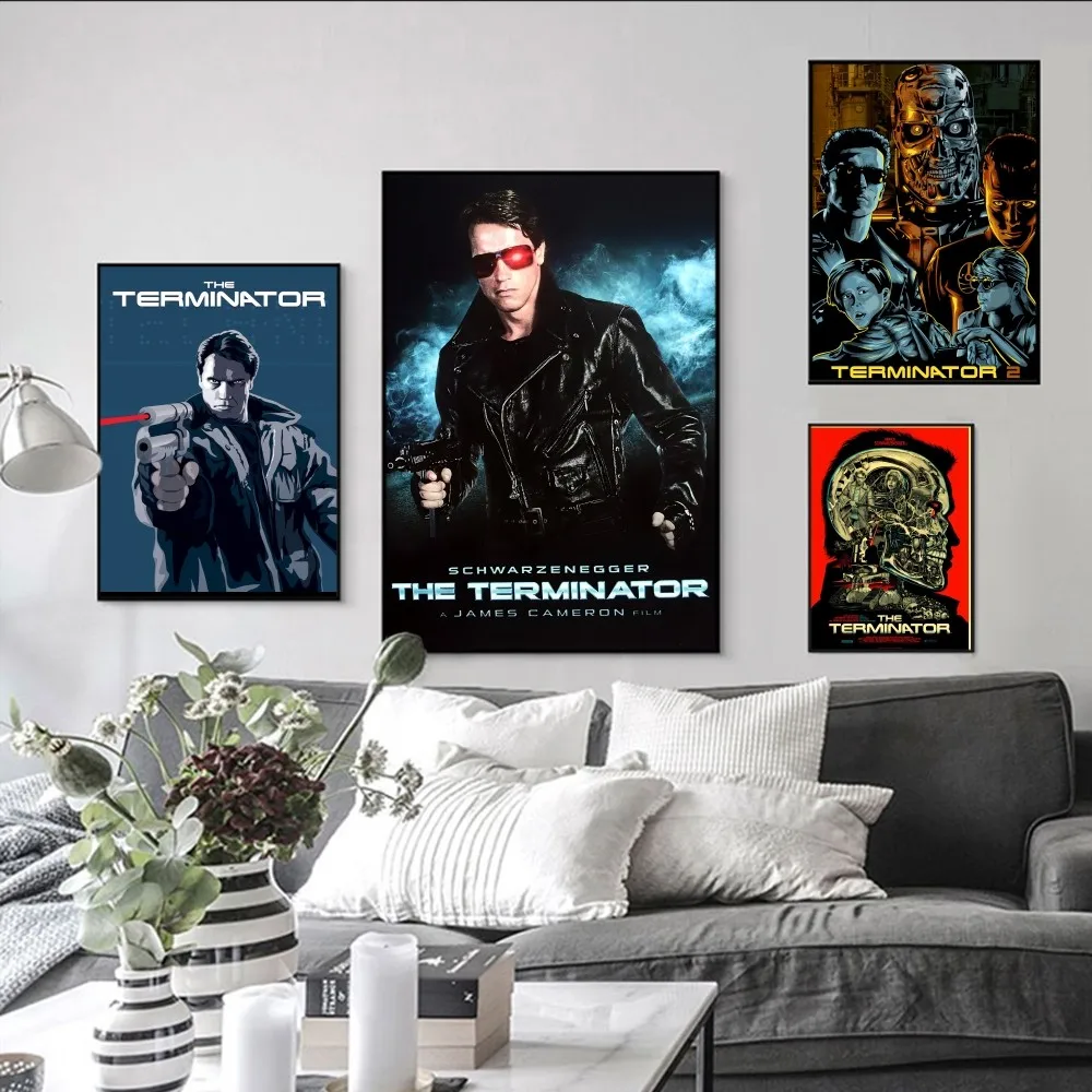

T-terminator Man Poster Self-adhesive Art Poster Retro Kraft Paper Sticker DIY Room Bar Cafe Vintage Decorative Painting